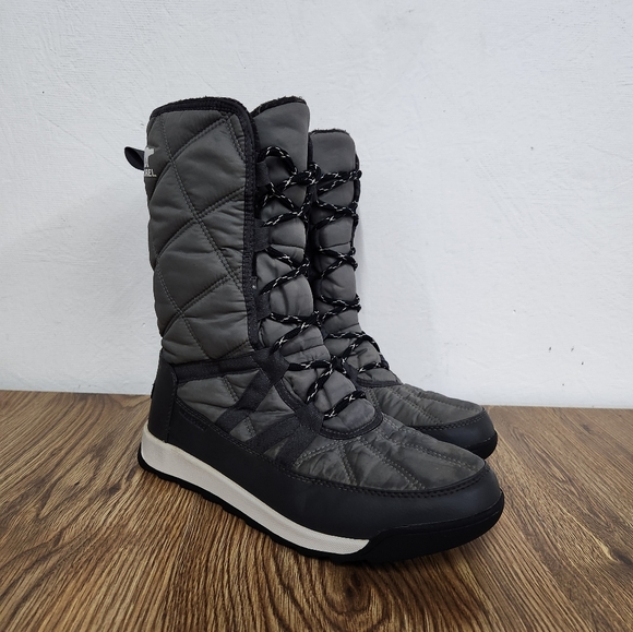 Sorel Whitney II Tall Lace Waterproof Like New Gray Boots Women's Size 10 - Picture 2 of 15